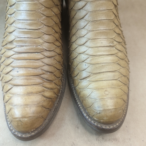 Tony Lama boots Black Label women's sz 4.5B  Exotic Genuine Golden Python Snakes - Picture 4 of 10